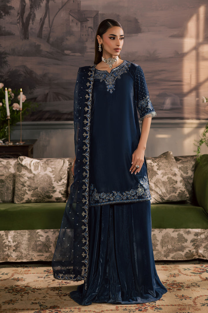 Hematite 3Pc - Velvet Luxe Pret BATIKLuxePRET2025  BATIK   XS / Grey / Velvet-S / Grey / Velvet-M / Grey / Velvet-L / Grey / Velvet-XL / Grey / Velvet