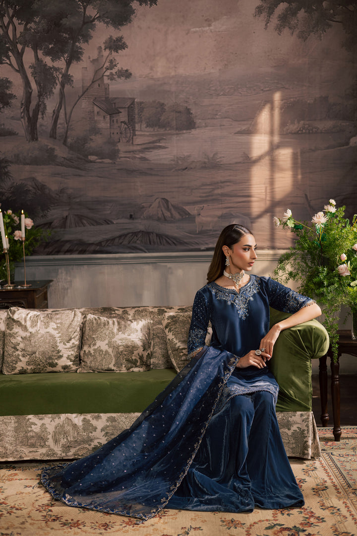 Hematite 3Pc - Velvet Luxe Pret BATIKLuxePRET2025  BATIK   XS / Grey / Velvet-S / Grey / Velvet-M / Grey / Velvet-L / Grey / Velvet-XL / Grey / Velvet