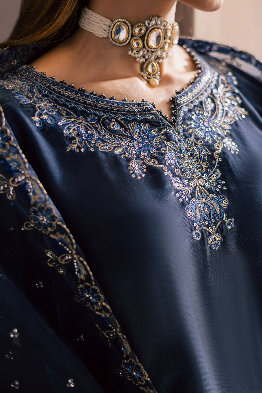 Hematite 3Pc - Velvet Luxe Pret BATIKLuxePRET2025  BATIK   XS / Grey / Velvet-S / Grey / Velvet-M / Grey / Velvet-L / Grey / Velvet-XL / Grey / Velvet