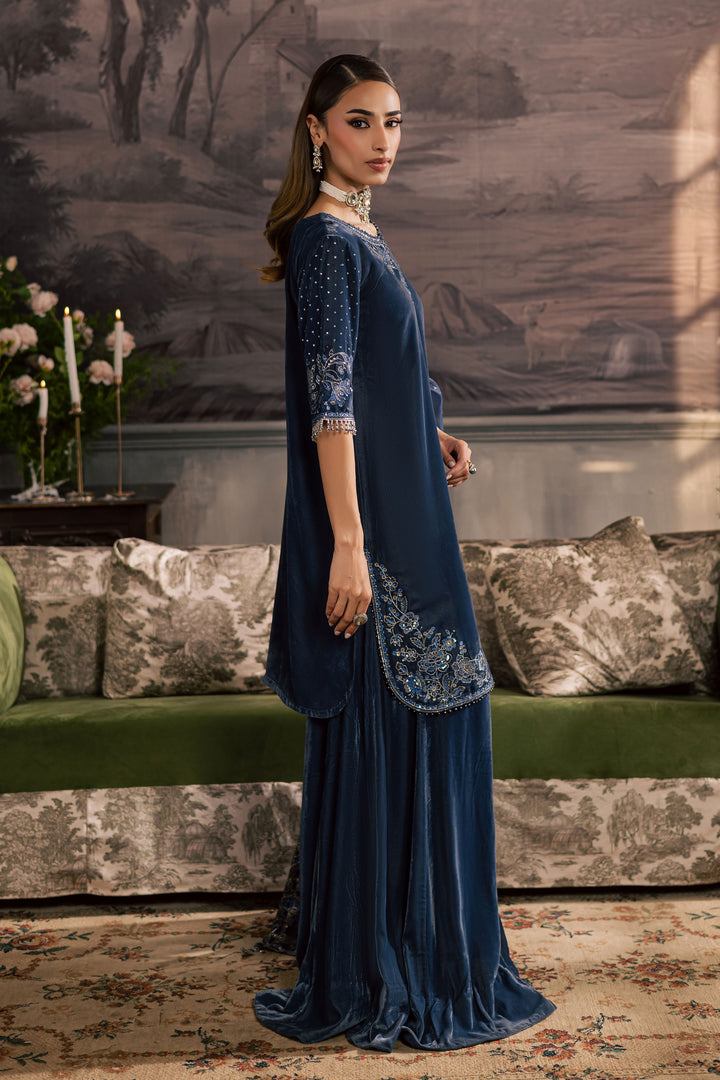 Hematite 3Pc - Velvet Luxe Pret BATIKLuxePRET2025  BATIK   XS / Grey / Velvet-S / Grey / Velvet-M / Grey / Velvet-L / Grey / Velvet-XL / Grey / Velvet