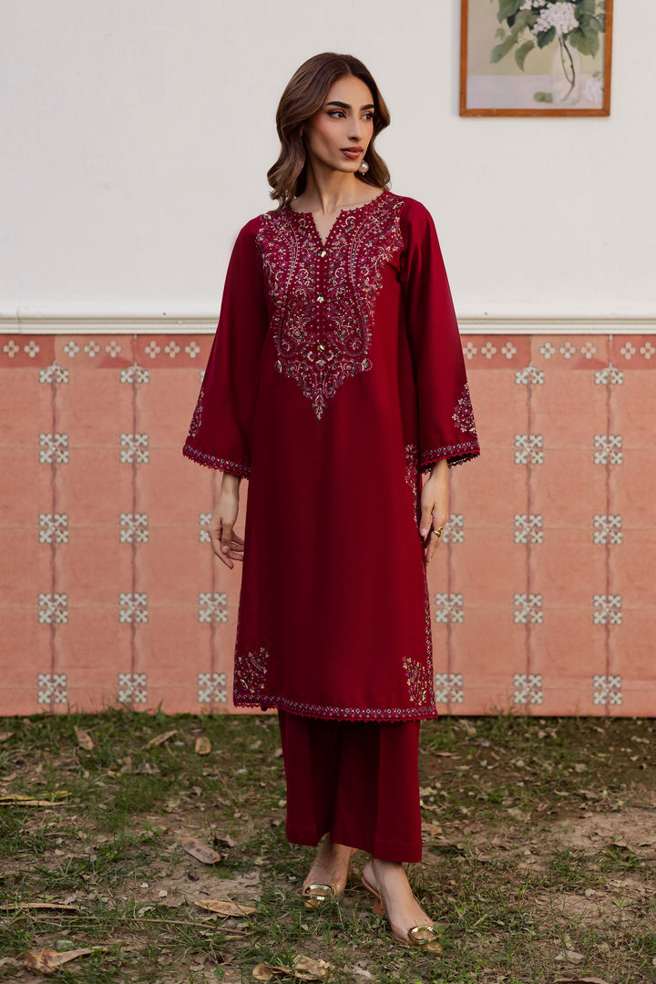 Hyde 2Pc - Embroidered Khaddar Dress