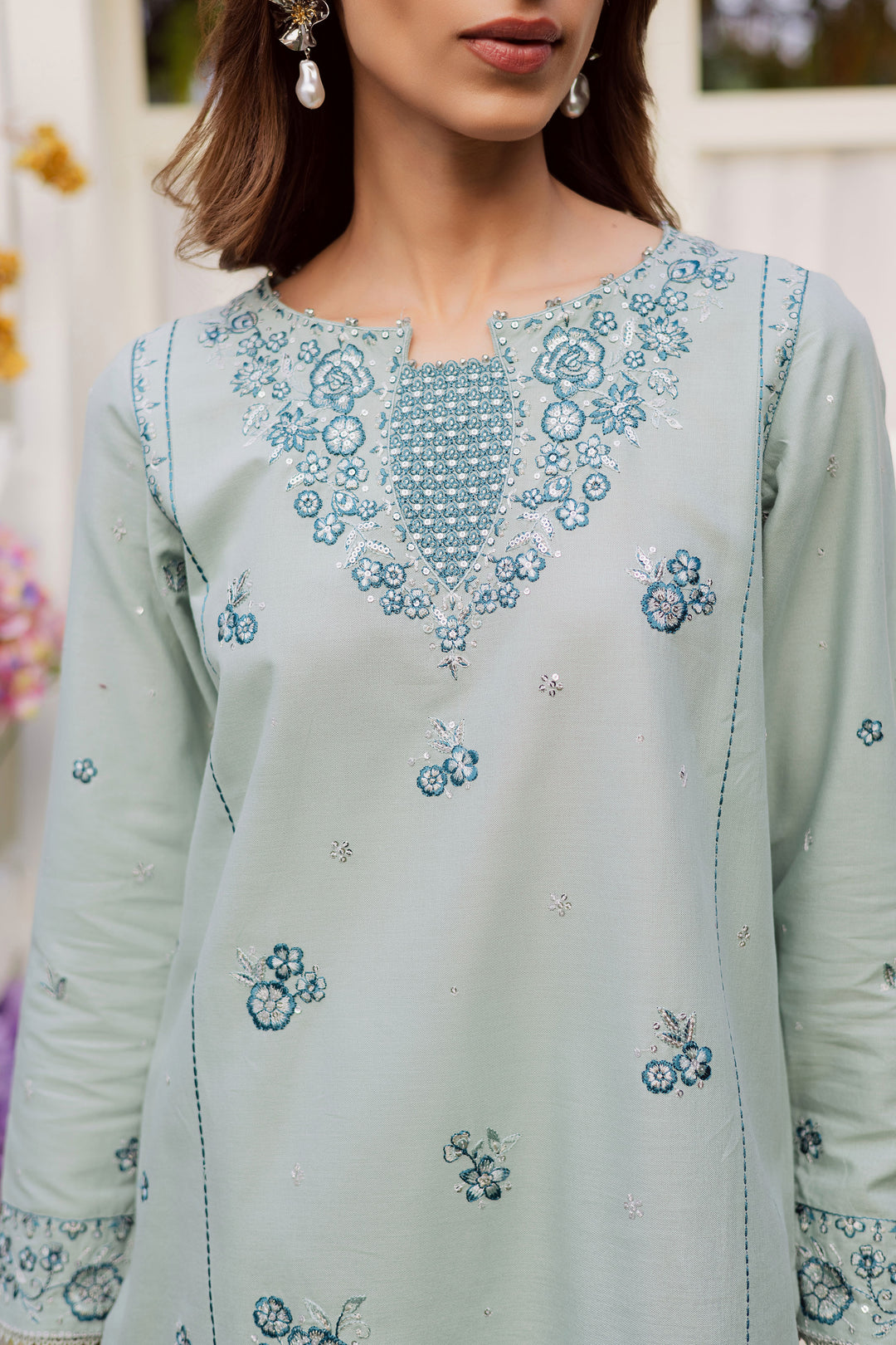  Ice Flower 2Pc - Embroidered Khaddar Dress BATIK WINTER PRET 2025  BATIK   XS / Ice Blue / Khaddar-S / Ice Blue / Khaddar-M / Ice Blue / Khaddar-L / Ice Blue / Khaddar-XL / Ice Blue / Khaddar