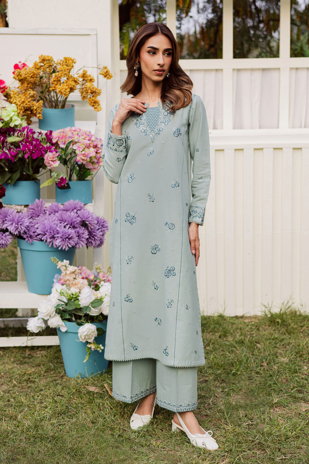  Ice Flower 2Pc - Embroidered Khaddar Dress BATIK WINTER PRET 2025  BATIK   XS / Ice Blue / Khaddar-S / Ice Blue / Khaddar-M / Ice Blue / Khaddar-L / Ice Blue / Khaddar-XL / Ice Blue / Khaddar