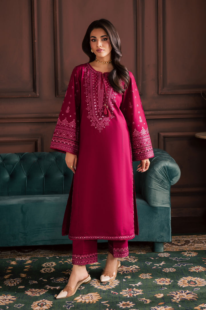 Irha 2Pc - Embroidered Khaddar Dress BATIK WINTER PRET 2025  BATIK   XS / Burgundy / Khaddar-S / Burgundy / Khaddar-M / Burgundy / Khaddar-L / Burgundy / Khaddar-XL / Burgundy / Khaddar