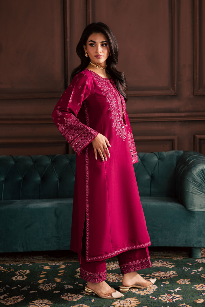 Irha 2Pc - Embroidered Khaddar Dress BATIK WINTER PRET 2025  BATIK   XS / Burgundy / Khaddar-S / Burgundy / Khaddar-M / Burgundy / Khaddar-L / Burgundy / Khaddar-XL / Burgundy / Khaddar