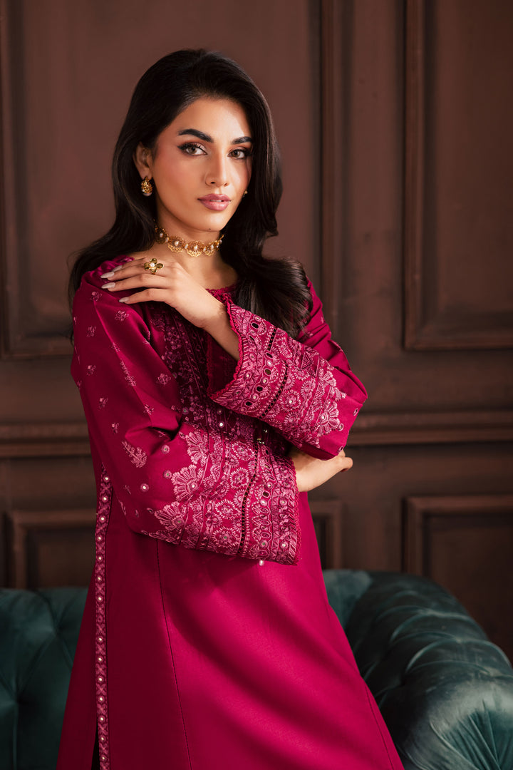 Irha 2Pc - Embroidered Khaddar Dress BATIK WINTER PRET 2025  BATIK   XS / Burgundy / Khaddar-S / Burgundy / Khaddar-M / Burgundy / Khaddar-L / Burgundy / Khaddar-XL / Burgundy / Khaddar
