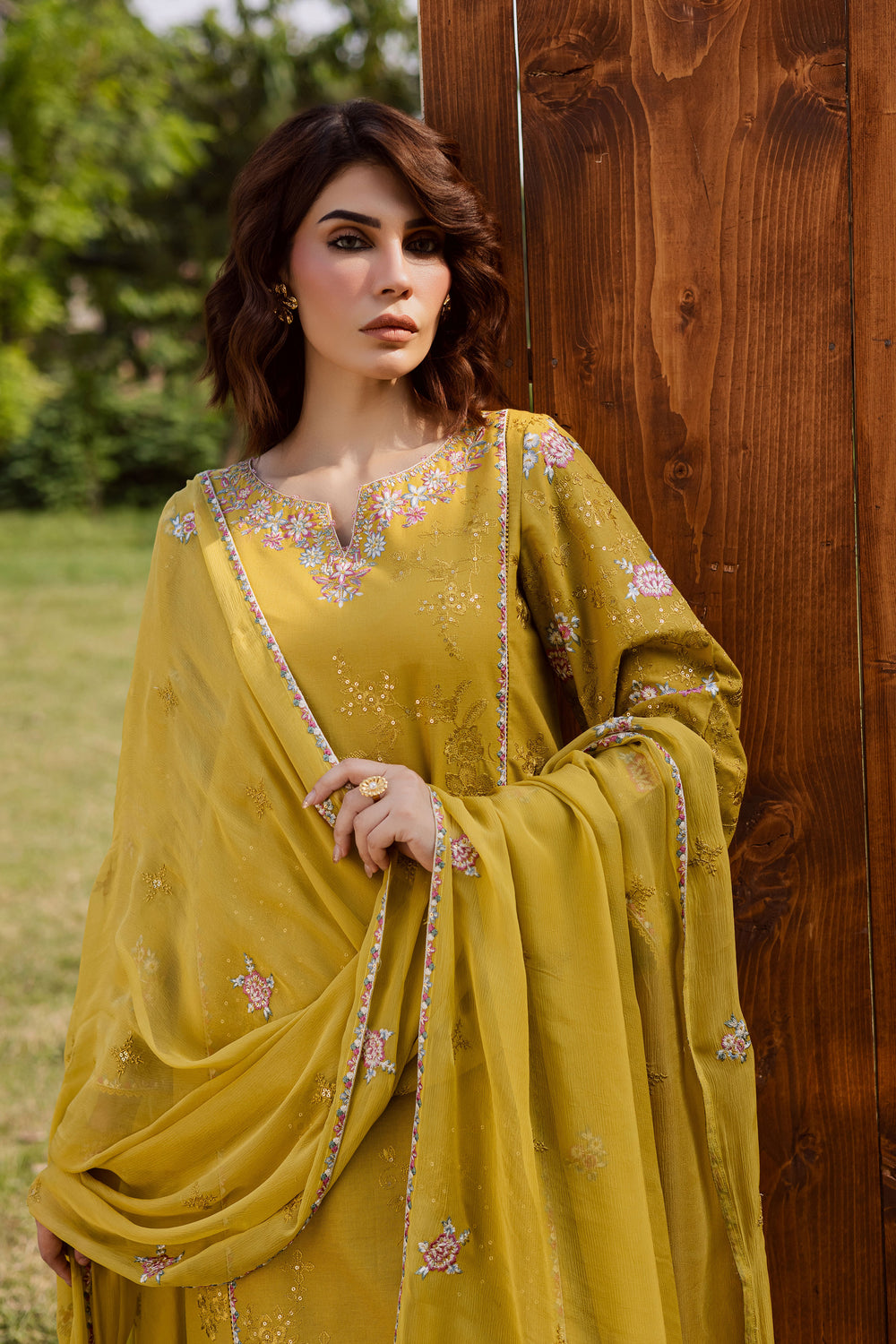 Julie 3Pc - Embroidered Khaddar Dress BATIK WINTER PRET 2025  BATIK   XS / Lemon Green / Khaddar-S / Lemon Green / Khaddar-M / Lemon Green / Khaddar-L / Lemon Green / Khaddar-XL / Lemon Green / Khaddar