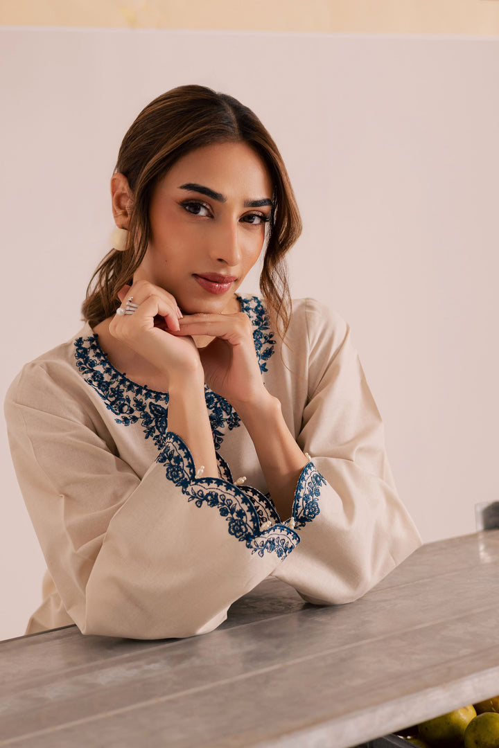 Jumbo 2Pc - Embroidered Khaddar Dress