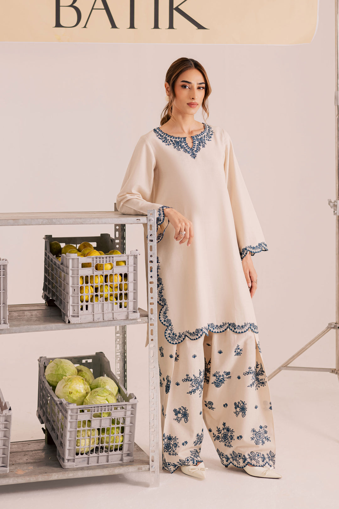 Jumbo 2Pc - Embroidered Khaddar Dress