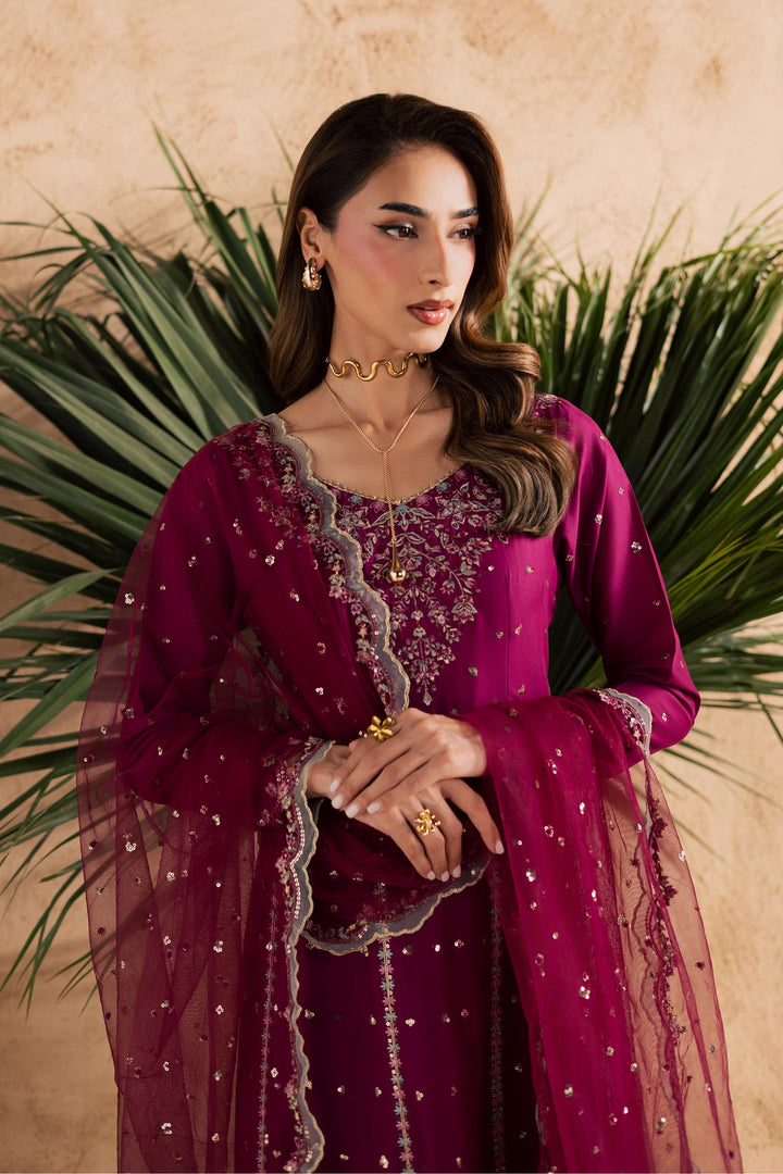 Magenta Blue 3Pc - Embroidered Festive Pret