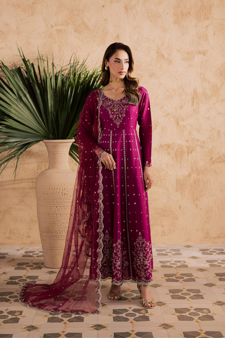 Magenta Blue 3Pc - Embroidered Festive Pret