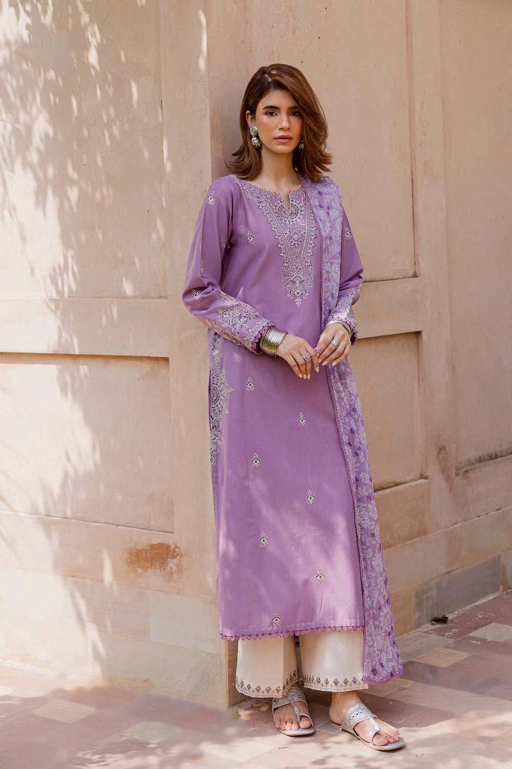 Mandala 3Pc - Embroidered Khaddar Dress BATIK WINTER PRET 2025  BATIK   XS / Lavender / Khaddar-S / Lavender / Khaddar-M / Lavender / Khaddar-L / Lavender / Khaddar-XL / Lavender / Khaddar