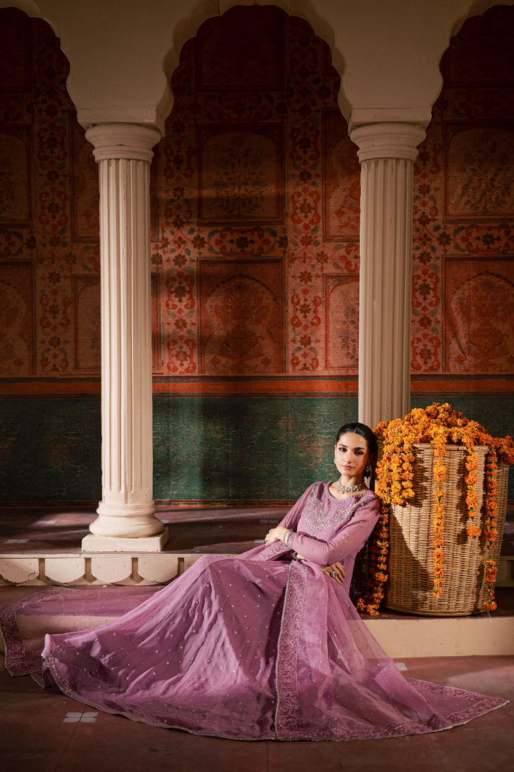 Mauve Muse 3Pc - Chiffon Wedding Frock BATIKLuxePRET2025  BATIK   S / Mauve / Chiffon & Raw Silk-M / Mauve / Chiffon & Raw Silk-L / Mauve / Chiffon & Raw Silk