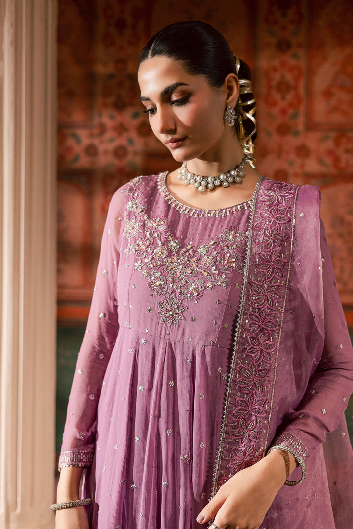 Mauve Muse 3Pc - Chiffon Wedding Frock BATIKLuxePRET2025  BATIK   S / Mauve / Chiffon & Raw Silk-M / Mauve / Chiffon & Raw Silk-L / Mauve / Chiffon & Raw Silk