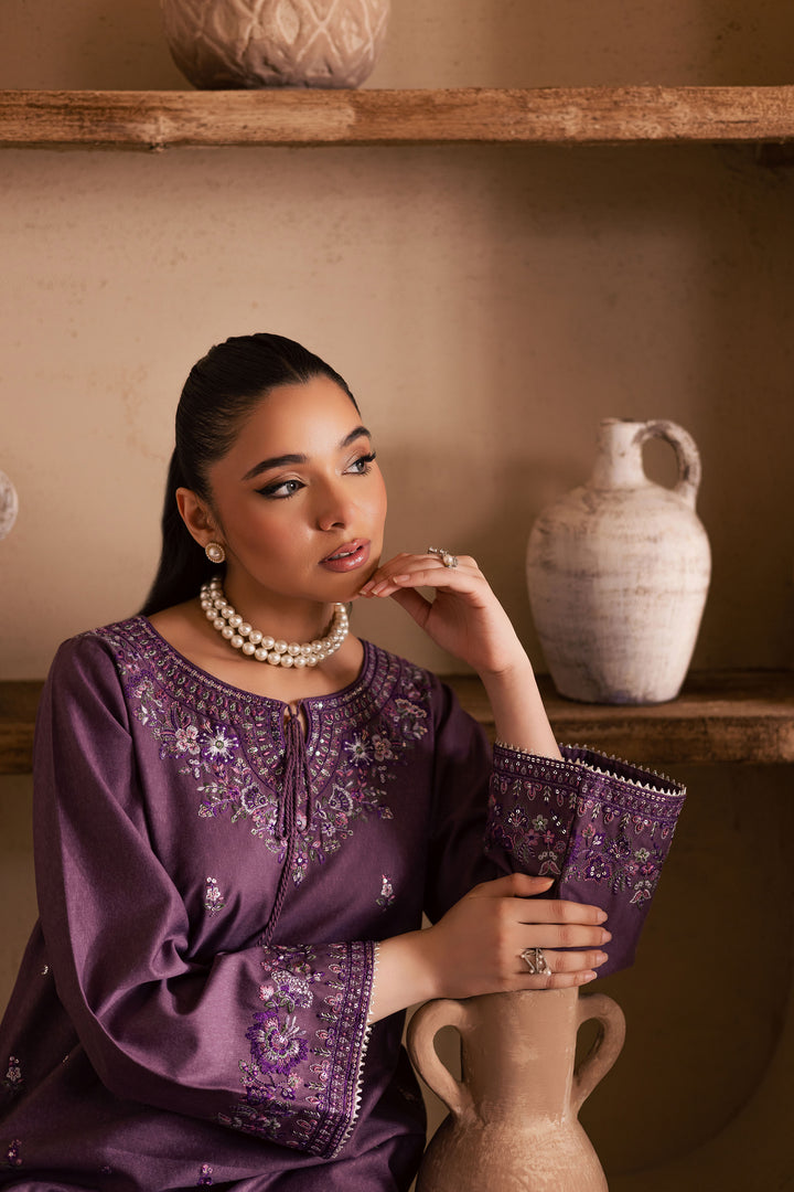 Meenah 2Pc - Embroidered Karandi Dress