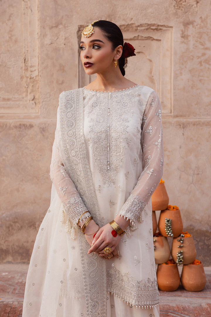  Meher 3Pc - Festive Luxe Pret BATIKLuxePRET  BATIK   XS / Pearl White / Organza & Raw Silk-S / Pearl White / Organza & Raw Silk-M / Pearl White / Organza & Raw Silk-L / Pearl White / Organza & Raw Silk-XL / Pearl White / Organza & Raw Silk