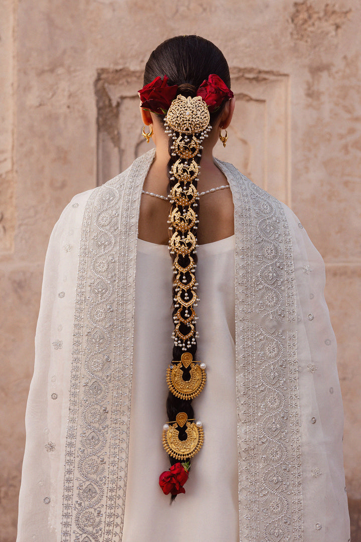  Meher 3Pc - Festive Luxe Pret BATIKLuxePRET  BATIK   XS / Pearl White / Organza & Raw Silk-S / Pearl White / Organza & Raw Silk-M / Pearl White / Organza & Raw Silk-L / Pearl White / Organza & Raw Silk-XL / Pearl White / Organza & Raw Silk