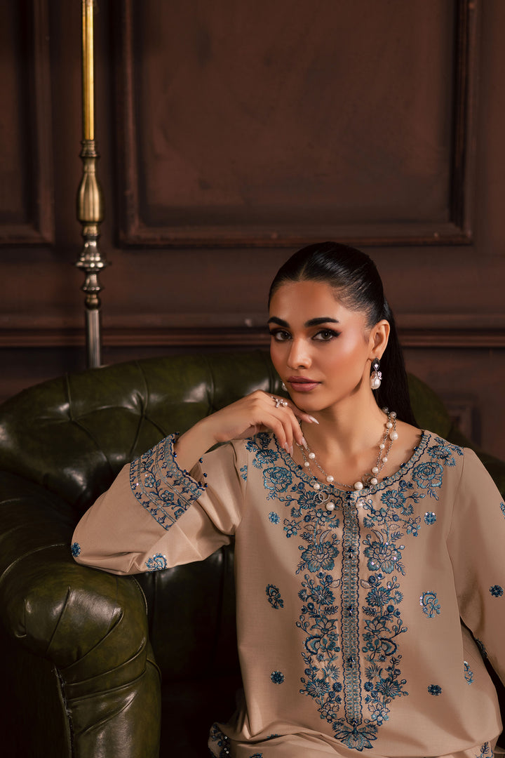  Merry 2Pc - Embroidered Khaddar Dress BATIK WINTER PRET 2025  BATIK   XS / Beige / Khaddar-S / Beige / Khaddar-M / Beige / Khaddar-L / Beige / Khaddar-XL / Beige / Khaddar