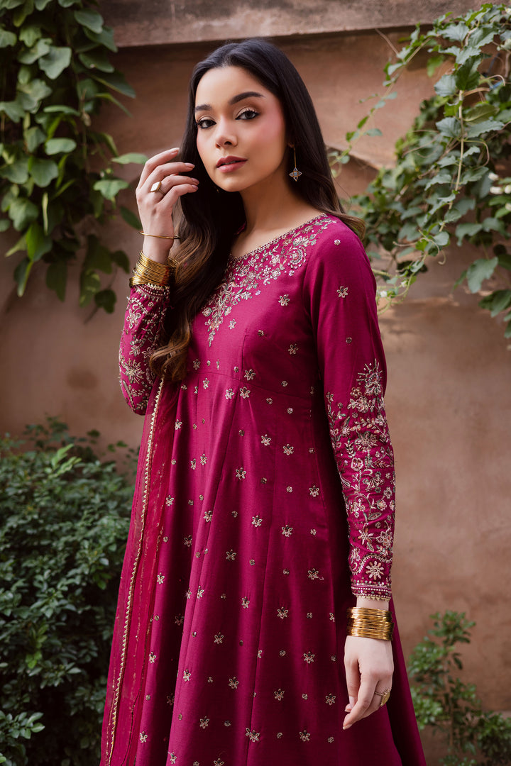 Monaar 3Pc - Embroidered Karandi Dress BATIK WINTER PRET 2025  BATIK   XS / Raspberry Pink / Karandi-S / Raspberry Pink / Karandi-M / Raspberry Pink / Karandi-L / Raspberry Pink / Karandi-XL / Raspberry Pink / Karandi