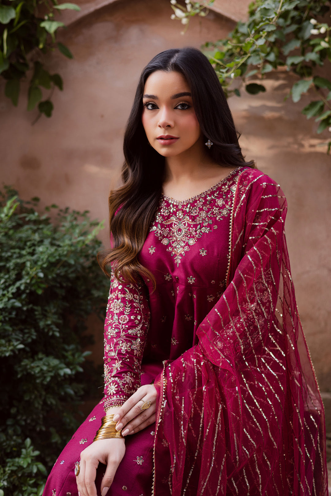 Monaar 3Pc - Embroidered Karandi Dress BATIK WINTER PRET 2025  BATIK   XS / Raspberry Pink / Karandi-S / Raspberry Pink / Karandi-M / Raspberry Pink / Karandi-L / Raspberry Pink / Karandi-XL / Raspberry Pink / Karandi