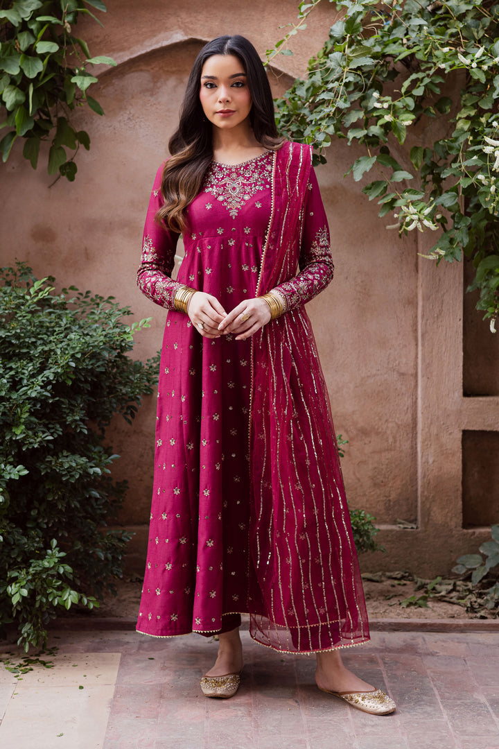 Monaar 3Pc - Embroidered Karandi Dress BATIK WINTER PRET 2025  BATIK   XS / Raspberry Pink / Karandi-S / Raspberry Pink / Karandi-M / Raspberry Pink / Karandi-L / Raspberry Pink / Karandi-XL / Raspberry Pink / Karandi
