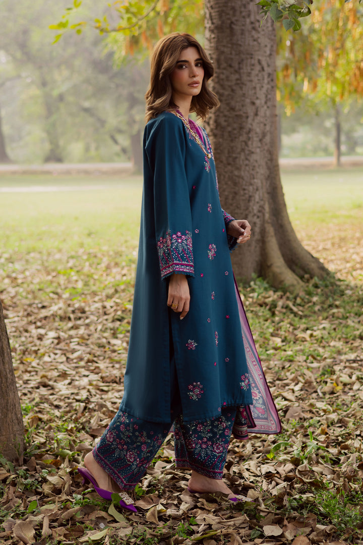 A winter-ready South Asian khaddar suit inspired by Pakistani and Indian festive dressing; suited for weddings, Eid and cozy casual days.