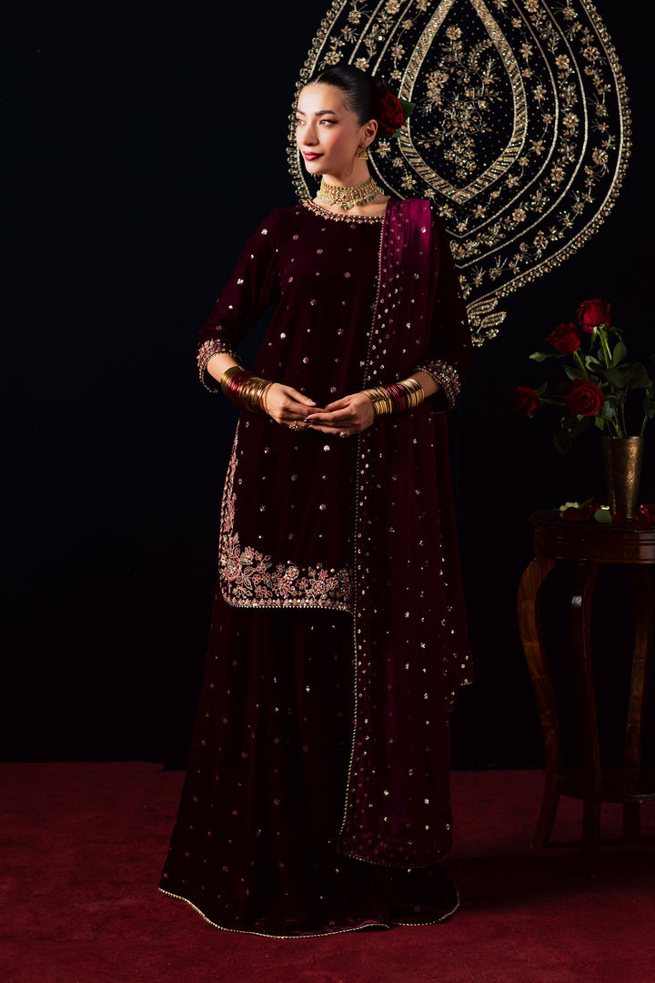  Nayaab 3Pc - Velvet Luxe Pret BATIKLuxePRET2025  BATIK   XS / Burgundy / Velvet-S / Burgundy / Velvet-M / Burgundy / Velvet-L / Burgundy / Velvet-XL / Burgundy / Velvet