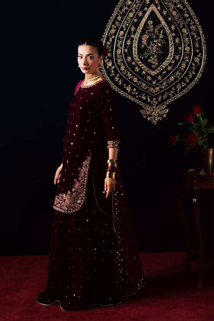  Nayaab 3Pc - Velvet Luxe Pret BATIKLuxePRET2025  BATIK   XS / Burgundy / Velvet-S / Burgundy / Velvet-M / Burgundy / Velvet-L / Burgundy / Velvet-XL / Burgundy / Velvet