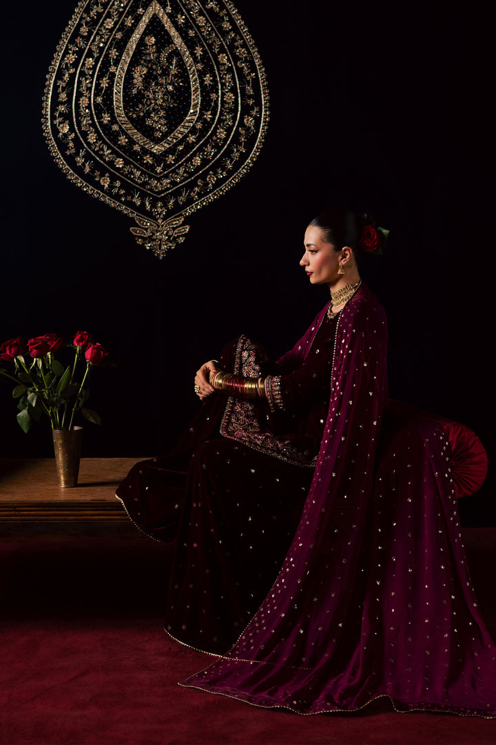 Nayaab 3Pc - Velvet Luxe Pret BATIKLuxePRET2025  BATIK   XS / Burgundy / Velvet-S / Burgundy / Velvet-M / Burgundy / Velvet-L / Burgundy / Velvet-XL / Burgundy / Velvet