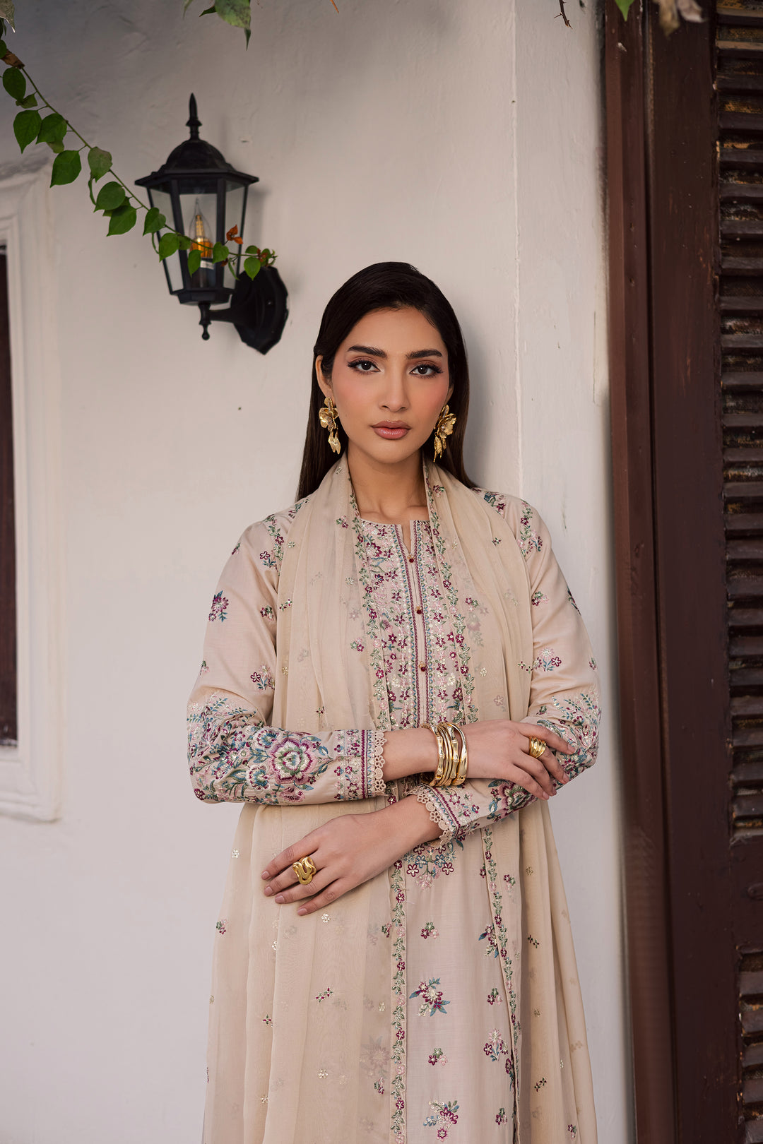 Nehar 3Pc - Festive Embroidered Lawn