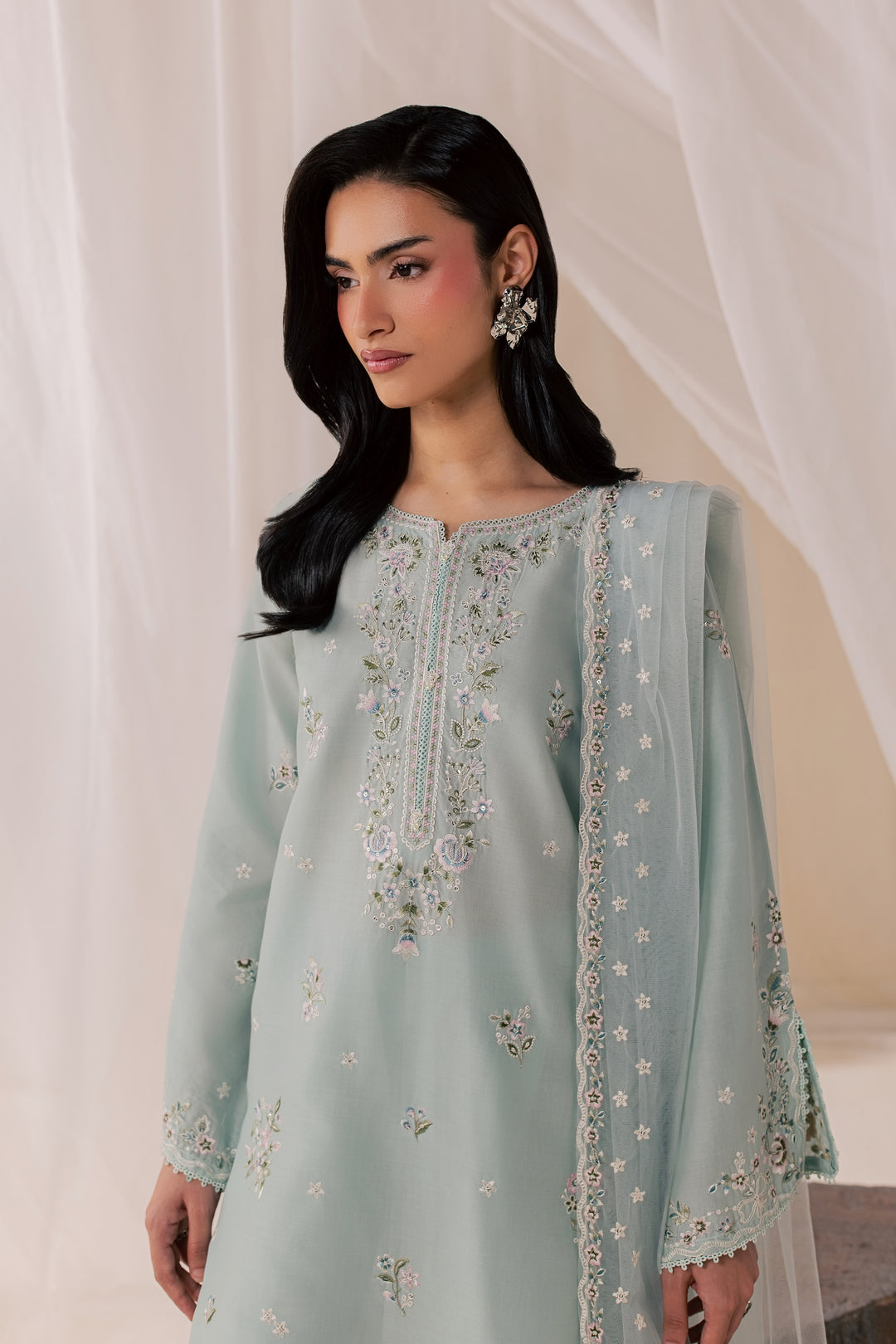 Nirvanah Blue 3Pc - Luxury Embroidered Lawn