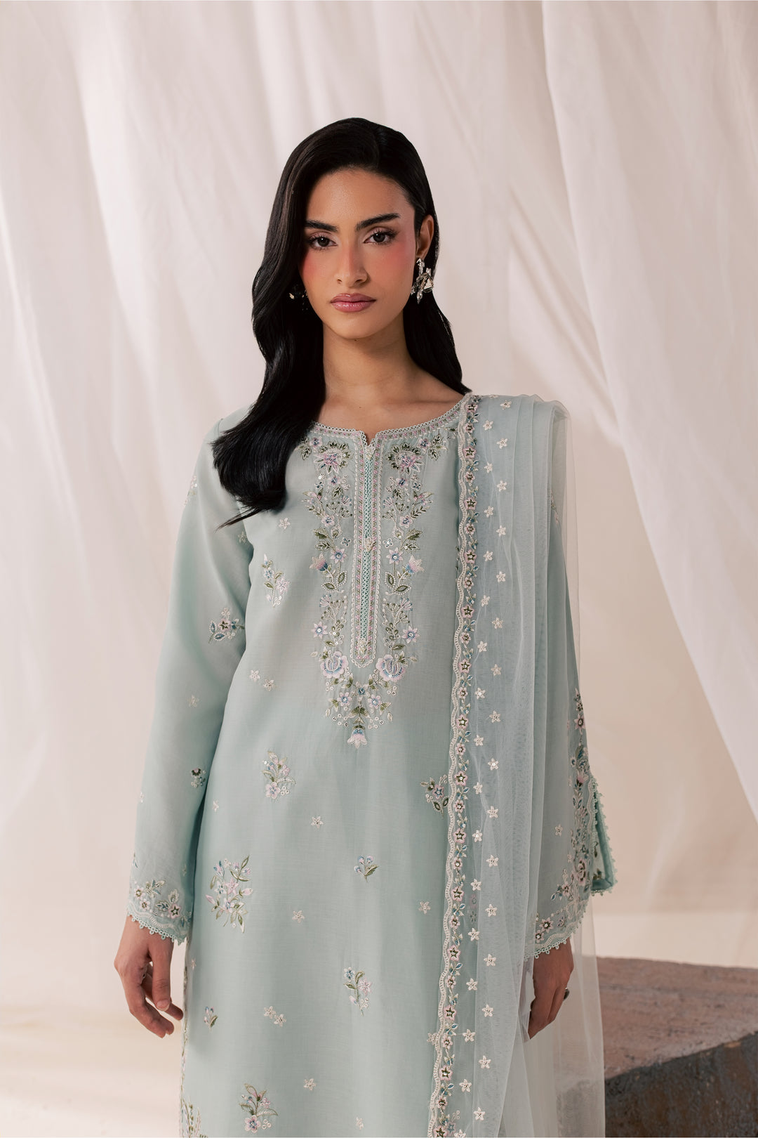 Nirvanah Blue 3Pc - Luxury Embroidered Lawn