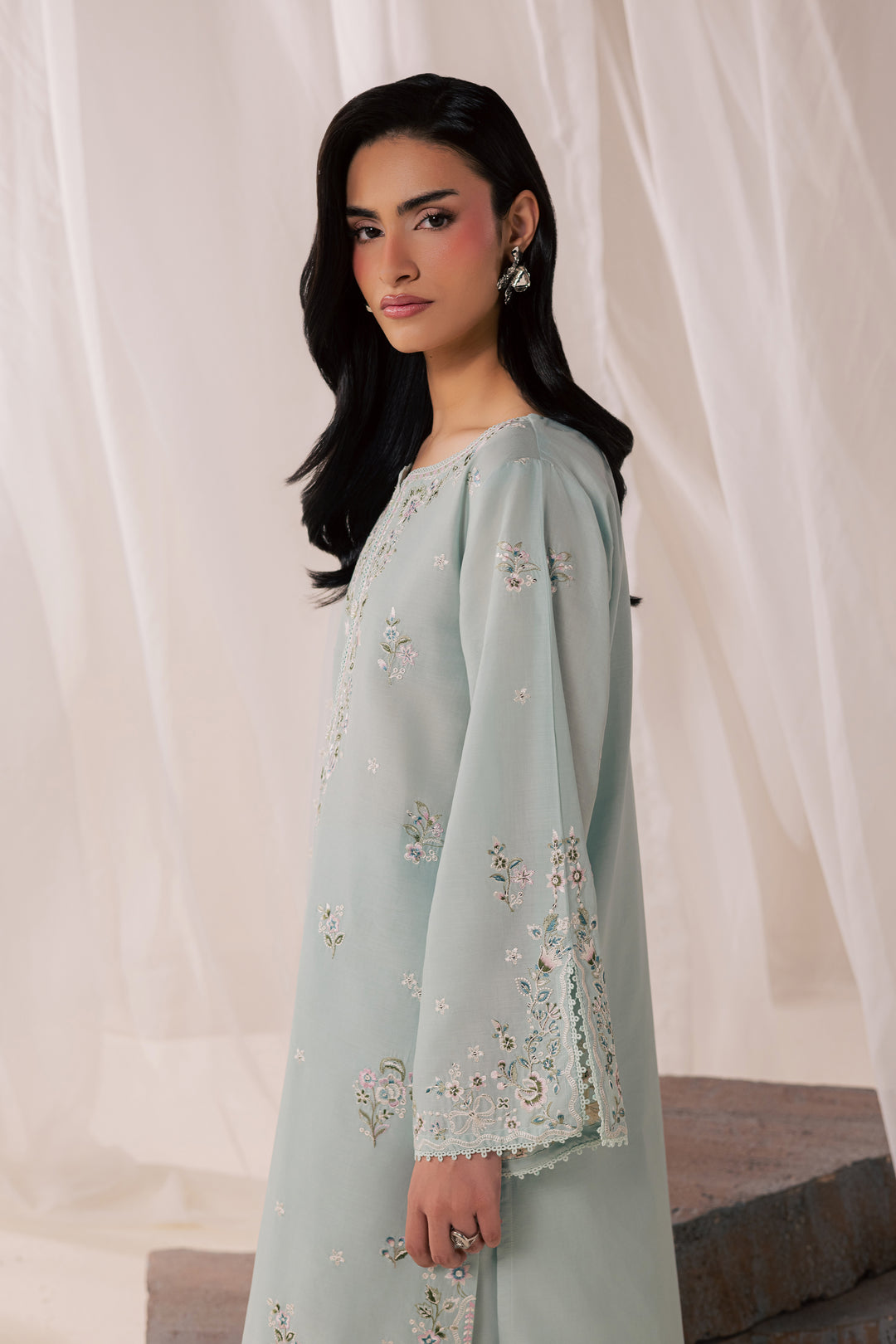 Nirvanah Blue 3Pc - Luxury Embroidered Lawn