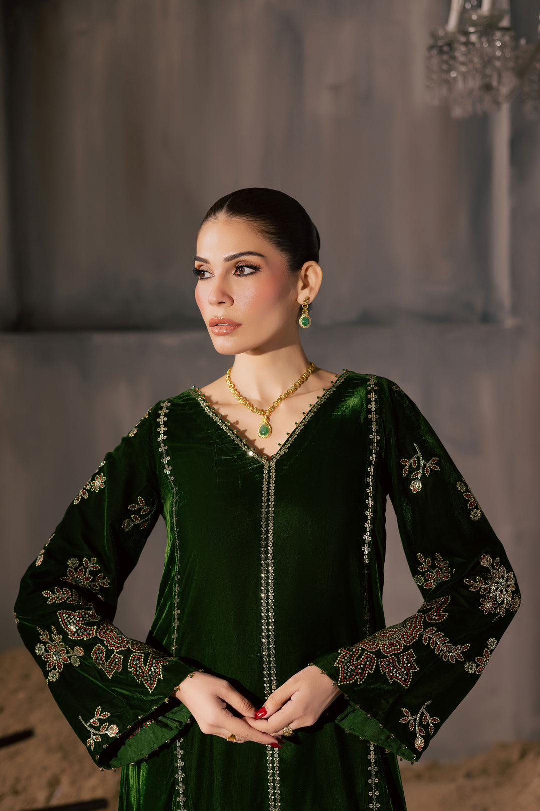 Olive Dew 2Pc - Velvet Luxe Pret