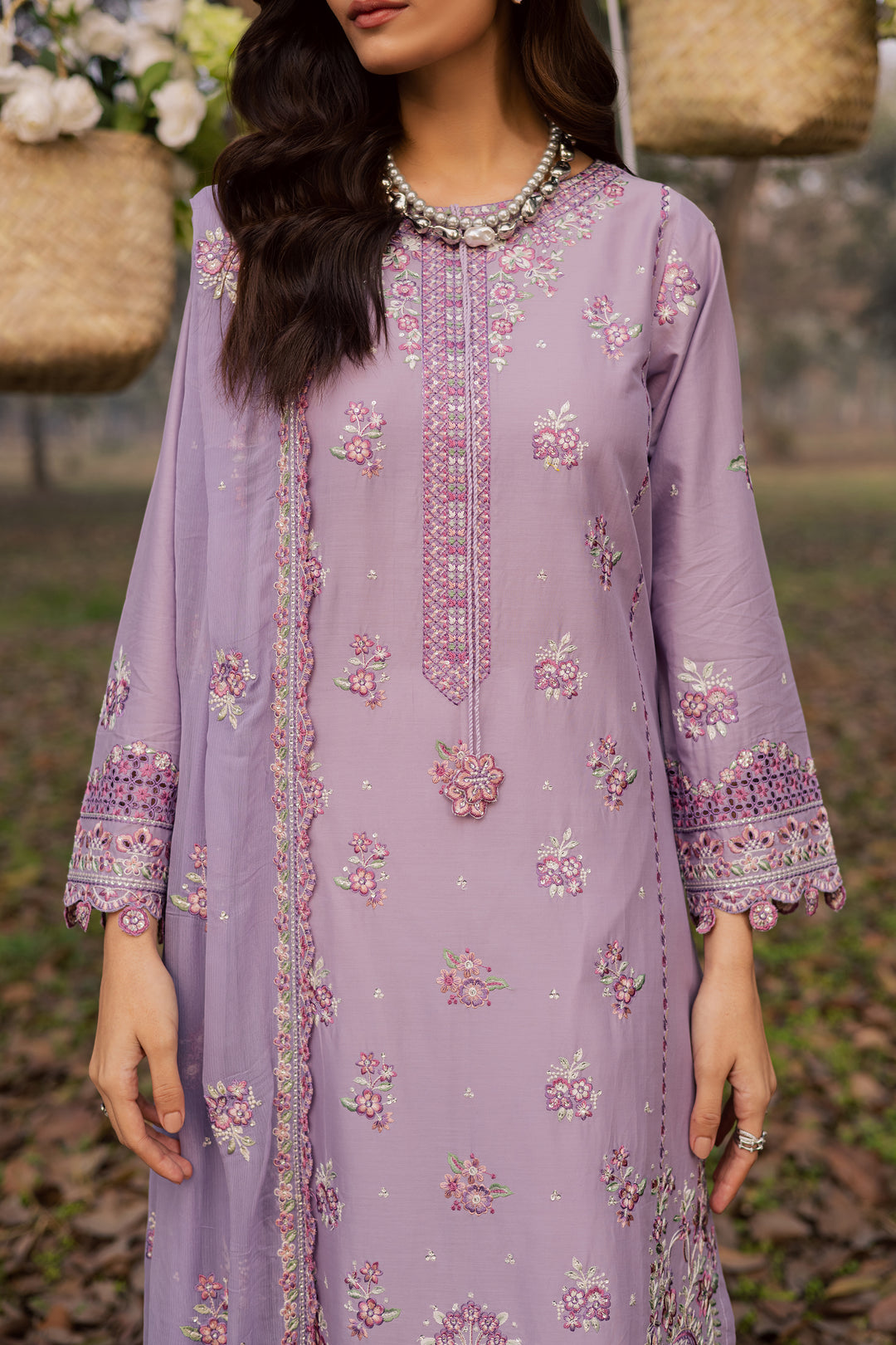 Periwinkle 3Pc - Festive Embroidered Lawn