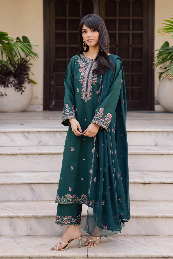 Prism 3Pc - Embroidered Khaddar Dress