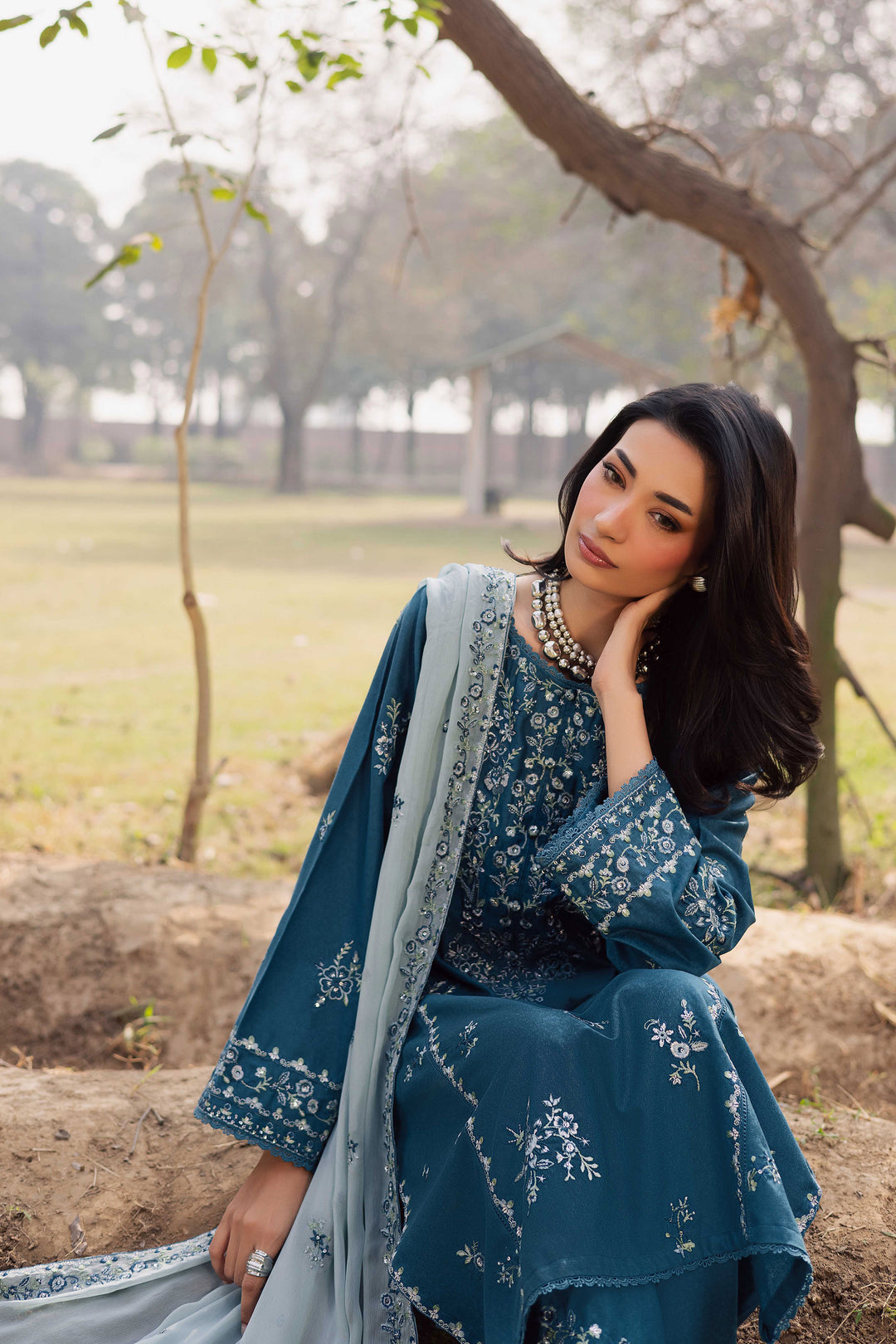 Punch 3Pc - Embroidered Karandi Dress