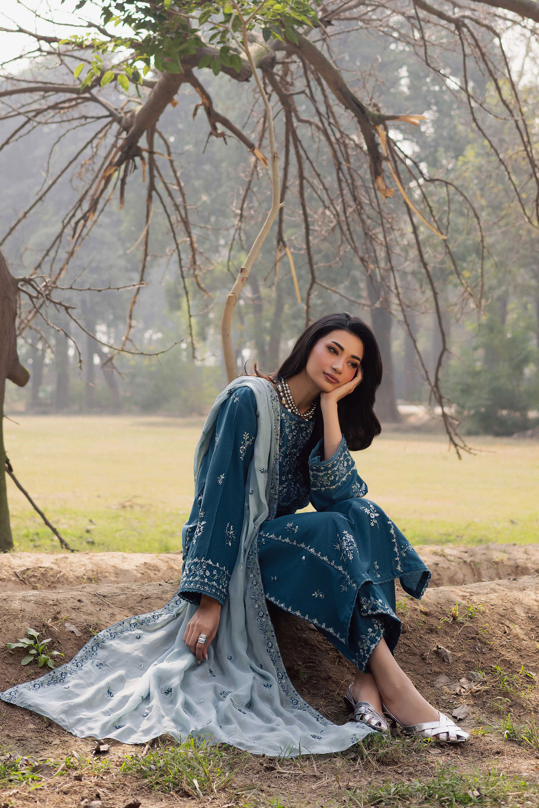 Punch 3Pc - Embroidered Karandi Dress