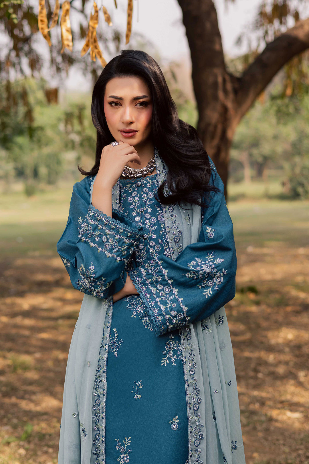 Punch 3Pc - Embroidered Karandi Dress