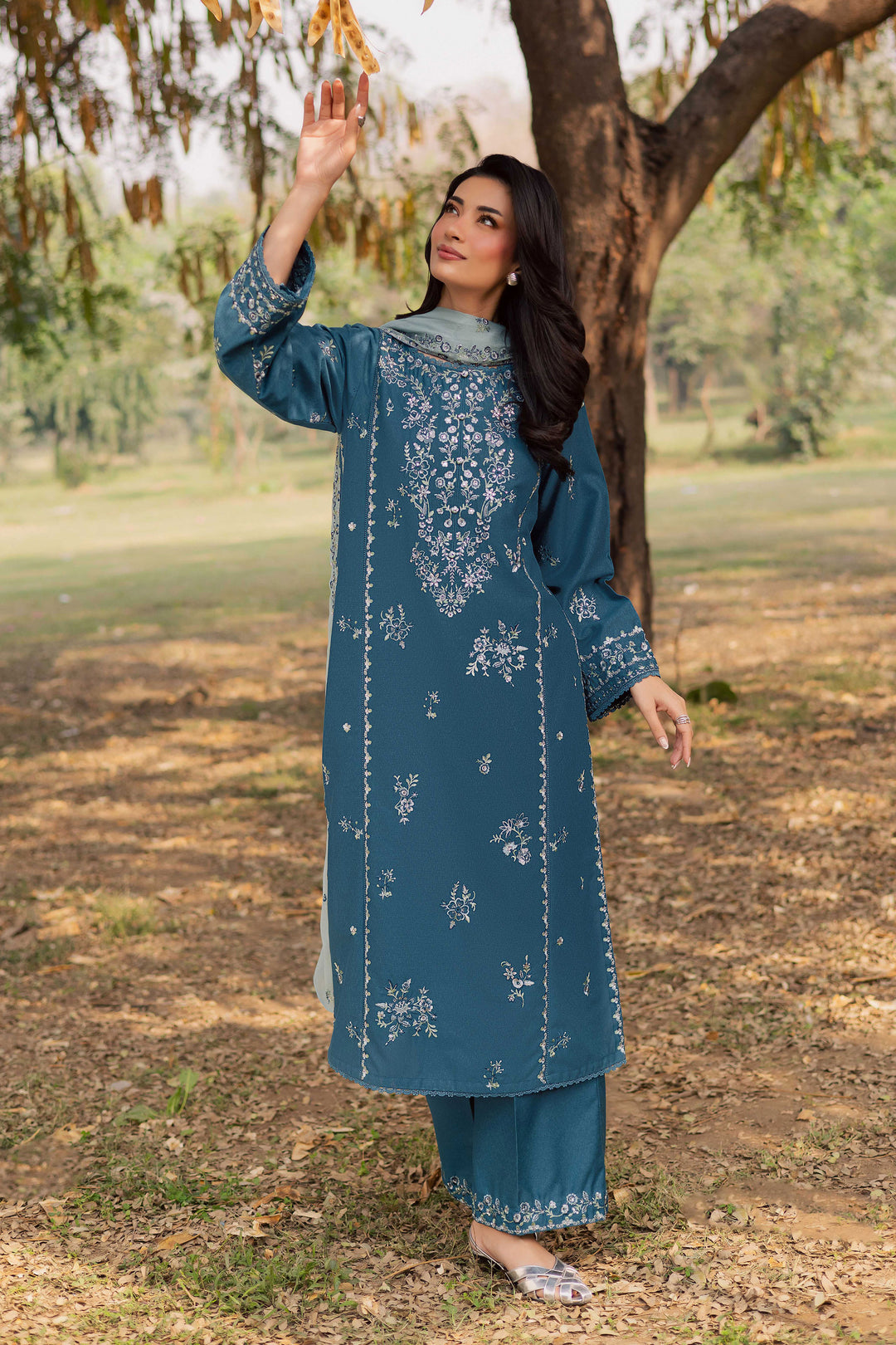Punch 3Pc - Embroidered Karandi Dress