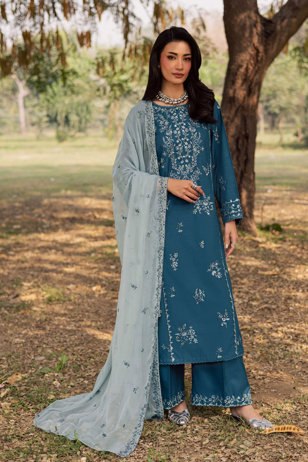 Punch 3Pc - Embroidered Karandi Dress