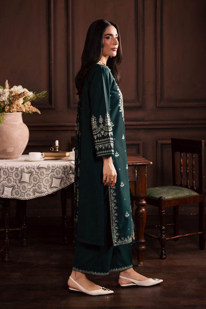 Queen Bee 3Pc - Embroidered Khaddar Dress