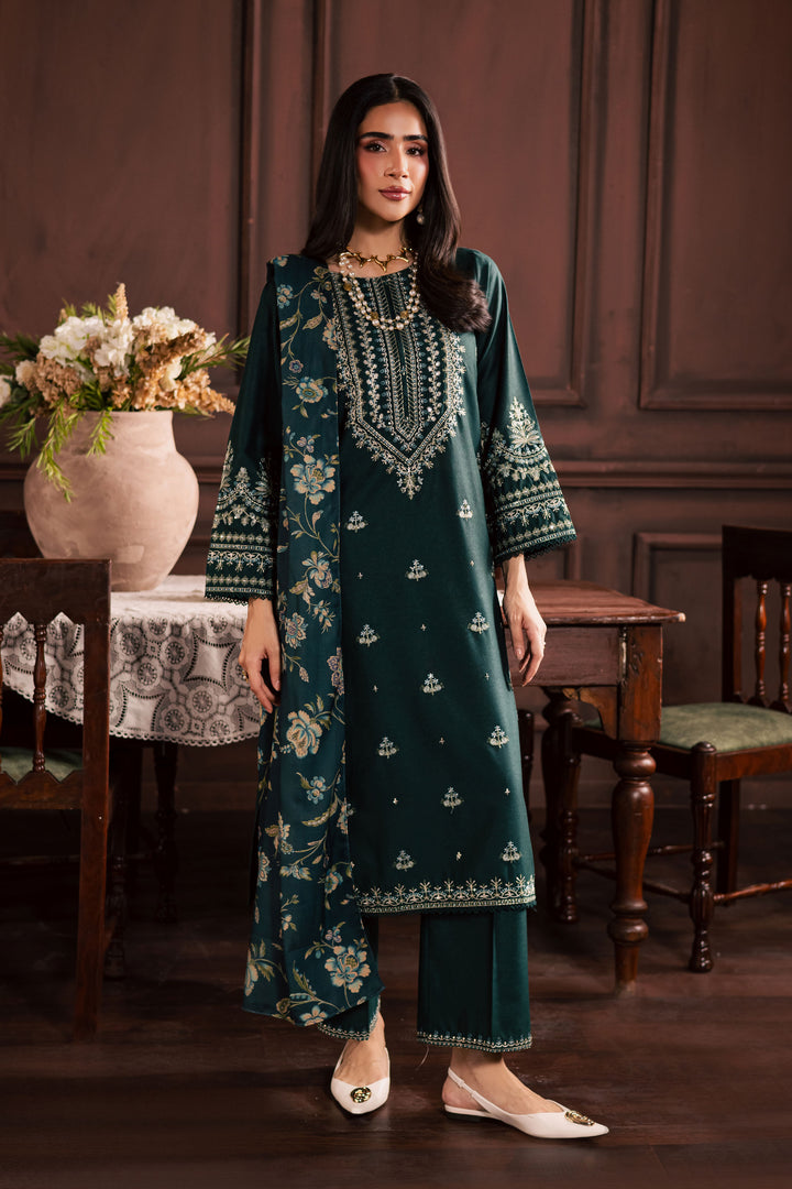 Queen Bee 3Pc - Embroidered Khaddar Dress