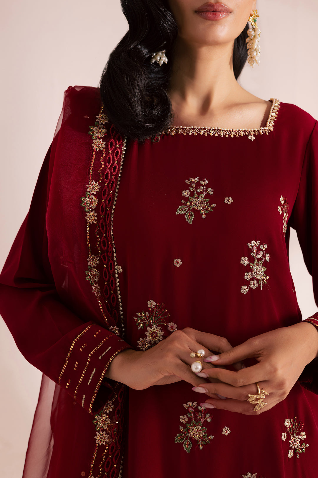 Red Aria 3Pc - Festive Luxe Pret