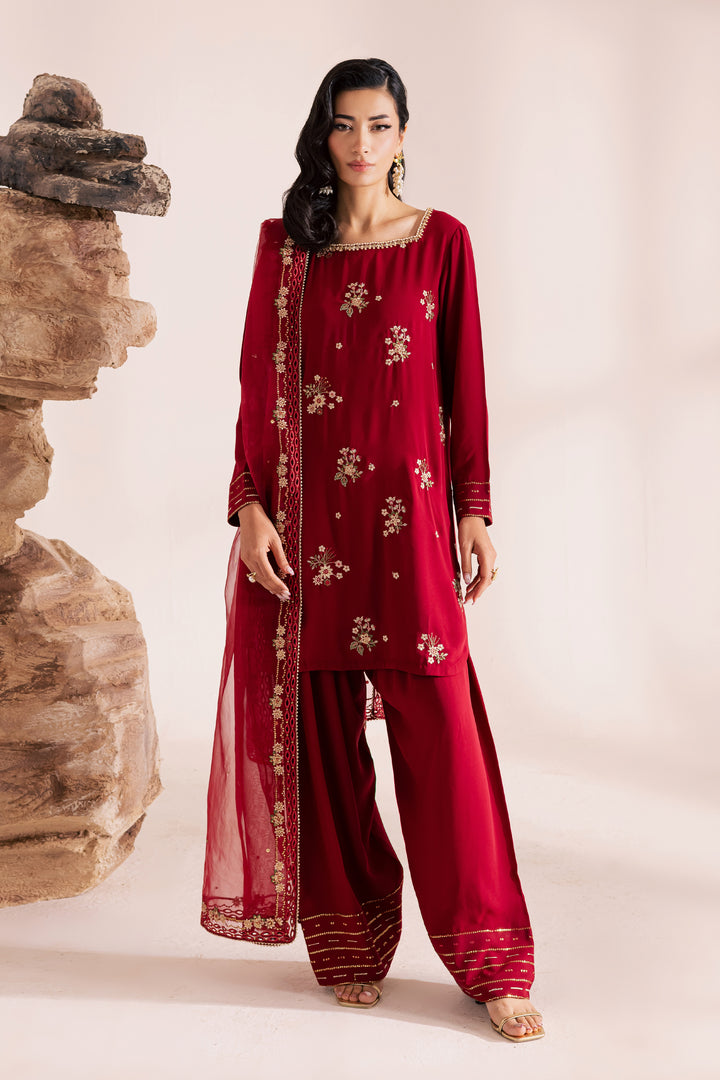 Red Aria 3Pc - Festive Luxe Pret