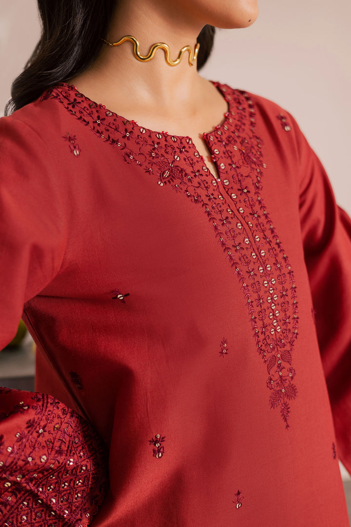 Rust Dazy 2Pc - Embroidered Khaddar Dress BATIK WINTER PRET 2025  BATIK   XS / Rust / Khaddar-S / Rust / Khaddar-M / Rust / Khaddar-L / Rust / Khaddar-XL / Rust / Khaddar