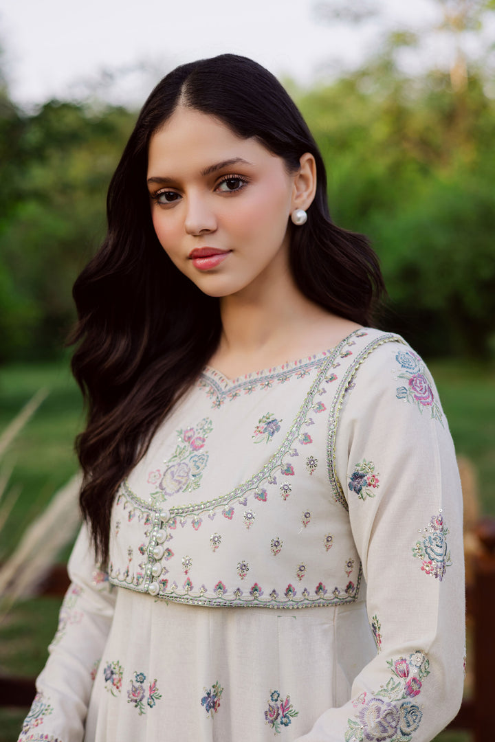Safaid Chandni 3Pc - Embroidered Karandi Dress BATIK WINTER PRET 2025  BATIK   XS / Cream White / Karandi-S / Cream White / Karandi-M / Cream White / Karandi-L / Cream White / Karandi-XL / Cream White / Karandi