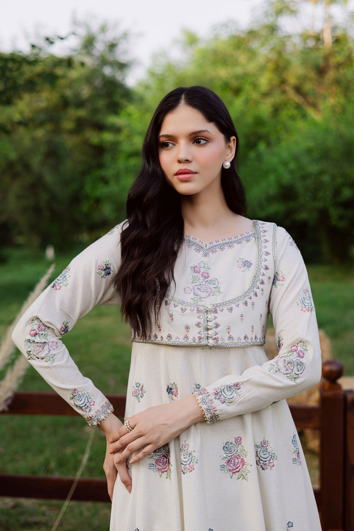 Safaid Chandni 3Pc - Embroidered Karandi Dress BATIK WINTER PRET 2025  BATIK   XS / Cream White / Karandi-S / Cream White / Karandi-M / Cream White / Karandi-L / Cream White / Karandi-XL / Cream White / Karandi