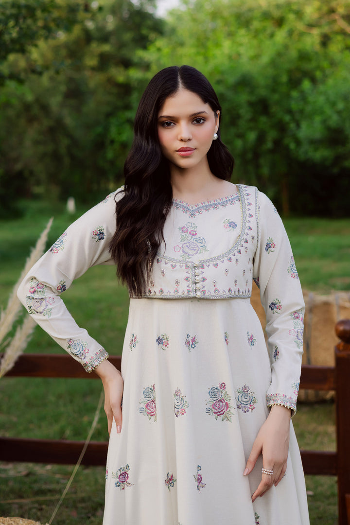 Safaid Chandni 3Pc - Embroidered Karandi Dress BATIK WINTER PRET 2025  BATIK   XS / Cream White / Karandi-S / Cream White / Karandi-M / Cream White / Karandi-L / Cream White / Karandi-XL / Cream White / Karandi