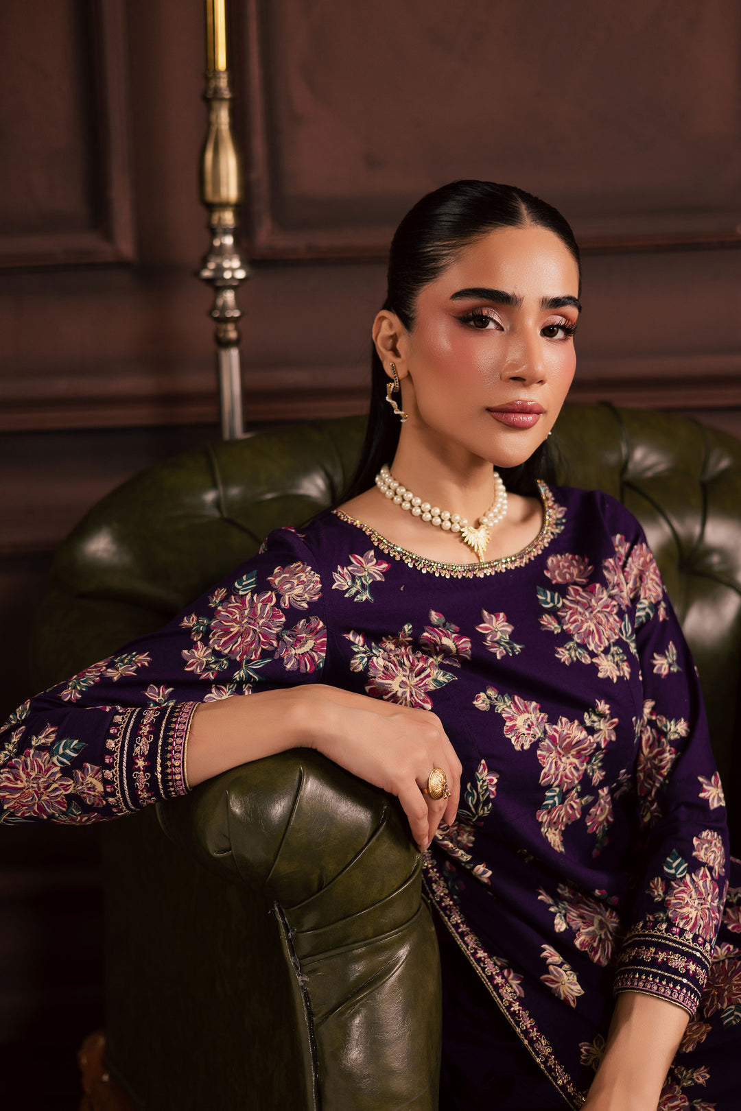 Sangria 2Pc - Embroidered Khaddar Dress